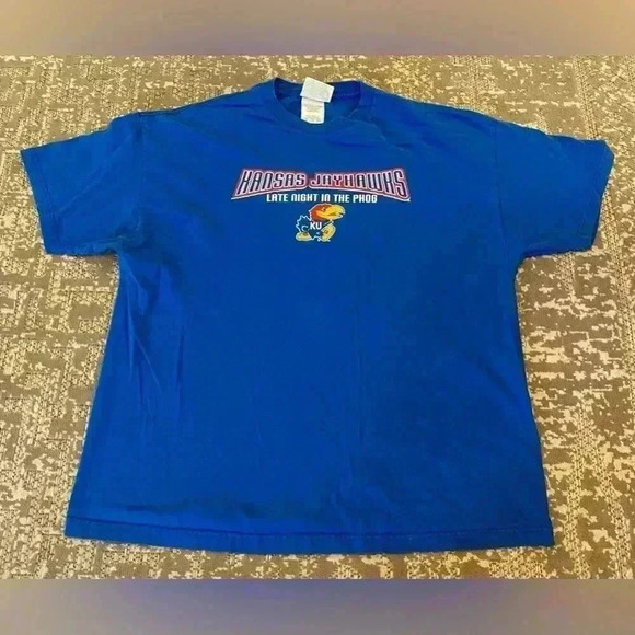 Kansas Jayhawks 2003 Late Night Short Sleeve size 2XL color Blue - Picture 1 of 5